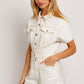 LE LIS Junior Short Sleeve Denim Romper