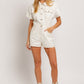 LE LIS Junior Short Sleeve Denim Romper