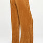 RENEE C. Caramel Vibrant Plisse Lined Straight Pants