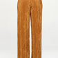 RENEE C. Caramel Vibrant Plisse Lined Straight Pants