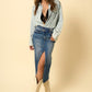 INSANE GENE Crossover Midi Jeans Skirt