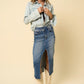 INSANE GENE Crossover Midi Jeans Skirt