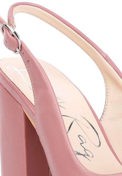 RAG & Co. Creidne Block Heel Pointed Toe Sandals
