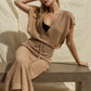 GILLI Knitted Taupe Cover-up Sweater Dress