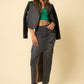 INSANE GENE Maxi Cargo Denim Skirt with Split Front
