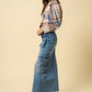 INSANE GENE Maxi Denim Cargo Skirt with Split Front