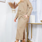 ORANGE FARM CLOTHING Gold Waist Wrap Dress w Side Pockets-LUREX