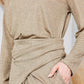 ORANGE FARM CLOTHING Gold Waist Wrap Dress w Side Pockets-LUREX