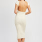 EMORY PARK Cap Sleeves Open-back Knit Bodycon Dress