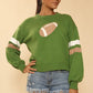 MISS SPARKLING Football Print Knit Sweater