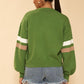 MISS SPARKLING Football Print Knit Sweater