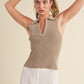 AEMI & Co. Gloria Henley Knit Sweater Tank