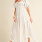 AEMI & Co. White Textured Asymmetrical A-line Dress-Elane Dress