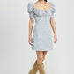 EMORY PARK Mini Floral Dress with Puff Sleeves