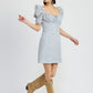 EMORY PARK Mini Floral Dress with Puff Sleeves