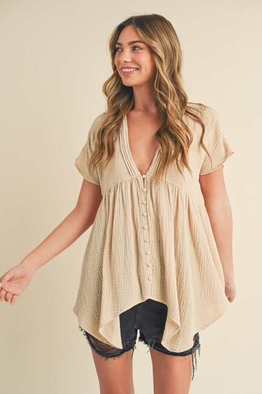AEMI & Co. Florise Button Down Blouse