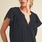 AEMI & Co. Thia Embroidered Short Sleeve Top
