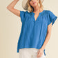 AEMI & Co. Thia Embroidered Short Sleeve Top