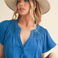 AEMI & Co. Thia Embroidered Short Sleeve Top