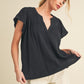 AEMI & Co. Thia Embroidered Short Sleeve Top