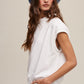 LISTICLE Short Sleeve Boxy Crew Neck Sweat Vest Top