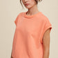 LISTICLE Short Sleeve Boxy Crew Neck Sweat Vest Top