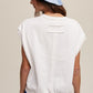 LISTICLE Short Sleeve Boxy Crew Neck Sweat Vest Top