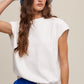 LISTICLE Short Sleeve Boxy Crew Neck Sweat Vest Top