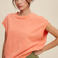 LISTICLE Short Sleeve Boxy Crew Neck Sweat Vest Top