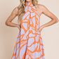 Resort style halter neck short sundress PLUS
