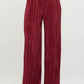 RENEE C. Red Vibrant Plisse Lined Straight Pants