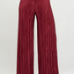 RENEE C. Red Vibrant Plisse Lined Straight Pants