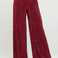 RENEE C. Red Vibrant Plisse Lined Straight Pants