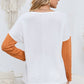 EG FASHION Cable knit color block round neck sweater