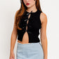 LE LIS Satin Bow Detail Sleeveless Sweater Top