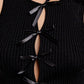 LE LIS Satin Bow Detail Sleeveless Sweater Top