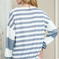 EG FASHION Striped Casual Drop Shoulder Pullover Sweatshirt