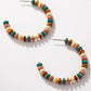 LA3ACCESSORIES Western wood bead hoop earrings metal spacers