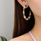 LA3ACCESSORIES Western wood bead hoop earrings metal spacers