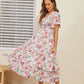 MISS SPARKLING Tiered Floral Midi Dress