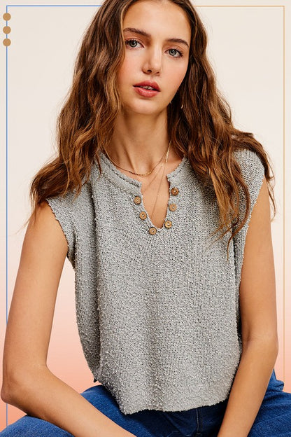 LA MIEL Slouchy Cropped Extended Sleeve Sweater Top