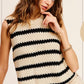 LA MIEL Chunky Stripe Sleeveless Sweater Top