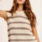 LA MIEL Chunky Stripe Sleeveless Sweater Top