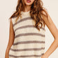 LA MIEL Chunky Stripe Sleeveless Sweater Top