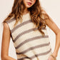 LA MIEL Chunky Stripe Sleeveless Sweater Top