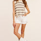 LA MIEL Chunky Stripe Sleeveless Sweater Top