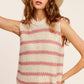 LA MIEL Chunky Stripe Sleeveless Sweater Top