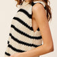 LA MIEL Chunky Stripe Sleeveless Sweater Top