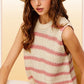 LA MIEL Chunky Stripe Sleeveless Sweater Top