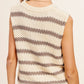 LA MIEL Chunky Stripe Sleeveless Sweater Top